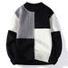 Pure Color-Block Men's Trendy Brand Base Knitwear Loose Casual Sweater Winter Warm Yarn_viptrois.com