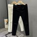 Men's Clothing White Ripped Jeans Spring And Summer Slim Fit Skinny Pants Trendy Elastic Casual Fashion Nine Point Pants_viptrois.com