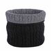Unisex Scarf Fashion solid color warm scarf double-sided twist fashion collar scarf knitted wool elastic single ring pullover cap_viptrois.com