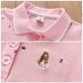 Mother & Kids Girls Dress Children's Summer Skirt 2024 New Little Girl Korean Version Of The College Style Short-Sleeved Polo Skirt_viptrois.com