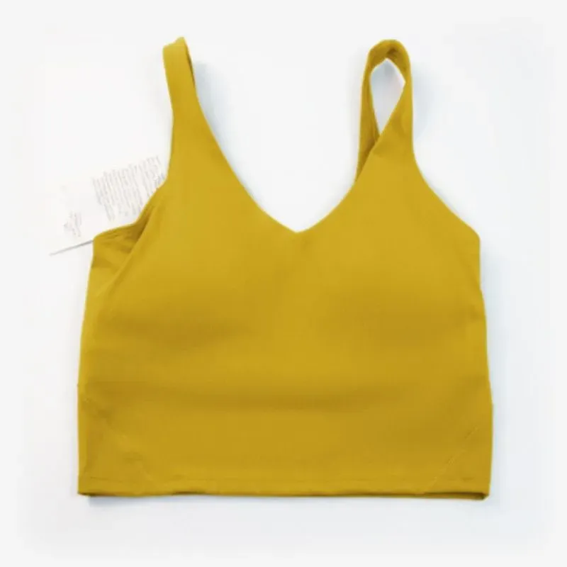 align tank top u gym clothes yoga outfit quick dry women casual running nude tight sports bra fiess vest sport underwear_viptrois.com