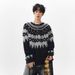 Pure Simple Vintage Soft Fair Isle New Year Red Christmas Jacquard Design Sweater Men's Lazy Loose Knitted Top_viptrois.com