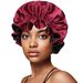 Cross Border New Satin Sleeping Cap Double Layer Double Sided Versatile Hair Care Cap Fashionable Elastic Extra Large Shower Cap Wholesale_viptrois.com