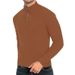 Men’s Semi-Turtleneck Knit Sweater – Slim-Fit Zip-Up Pullover For Fall & Spring (Breathable Polyester, Minimalist Office-to-Casual Staple)_viptrois.com