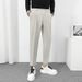 Men's Velcro Jogger Casual Pants Autumn Winter High End Fleece Lined Nine Point Dress Pants_viptrois.com