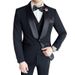 Elegant Men's Tuxedo Suit Set - Slim Fit Black Groom Wedding Tuxedo With Shawl Lapel For Groomsmen & Formal Events_viptrois.com