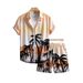 Men's Clothing New Hawaiian Floral Beach Shirt Men's Short Sleeved Summer 3D Printing Casual Loose Foreign Trade Cross Border Shirt Shorts_viptrois.com