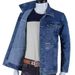 CT New Men's Denim Jacket Loose Fit Autumn Winter High-end Washed Workwear Turn-down Collar Stylish Trendy Top_viptrois.com