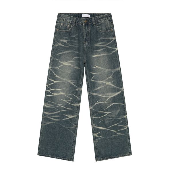 Men's Clothing Spring New Products Retro Tie Dye Straight Loose Washed Jeans_viptrois.com