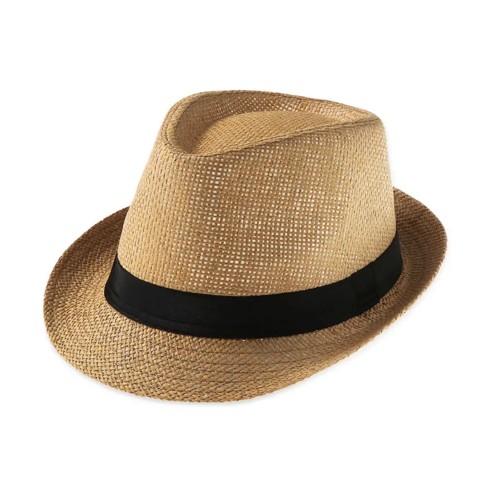 Stroh Sonnenhut Herren Damen Lässig Atmungsaktiv Cowboy Breite Krempe Jazz Hut Sonnenschutz Mode Strand Kappen Sommer_viptrois.com