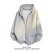 Heavyweight Zip-Up Hoodie – Oversized Unisex Streetwear For Spring & Fall (Black/Heather Grey, S-XXXL)_viptrois.com