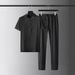 Men's Clothing High End Comfortable Breathable And Refreshing High End Pleated Thin Men's Casual Sports Suit For Summer_viptrois.com