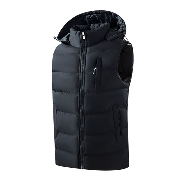 Men's Winter Thermal Vest Jacket - Windproof Outdoor Fleece Coat With Multiple Pockets, Lightweight Warm Layering For Hiking & Daily Wear_viptrois.com