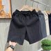 Men's Clothing Men's Summer Thin Sports Shorts Trendy Style Casual Pants Loose Straight Wide Leg Five Point Wheat Ear Pattern_viptrois.com