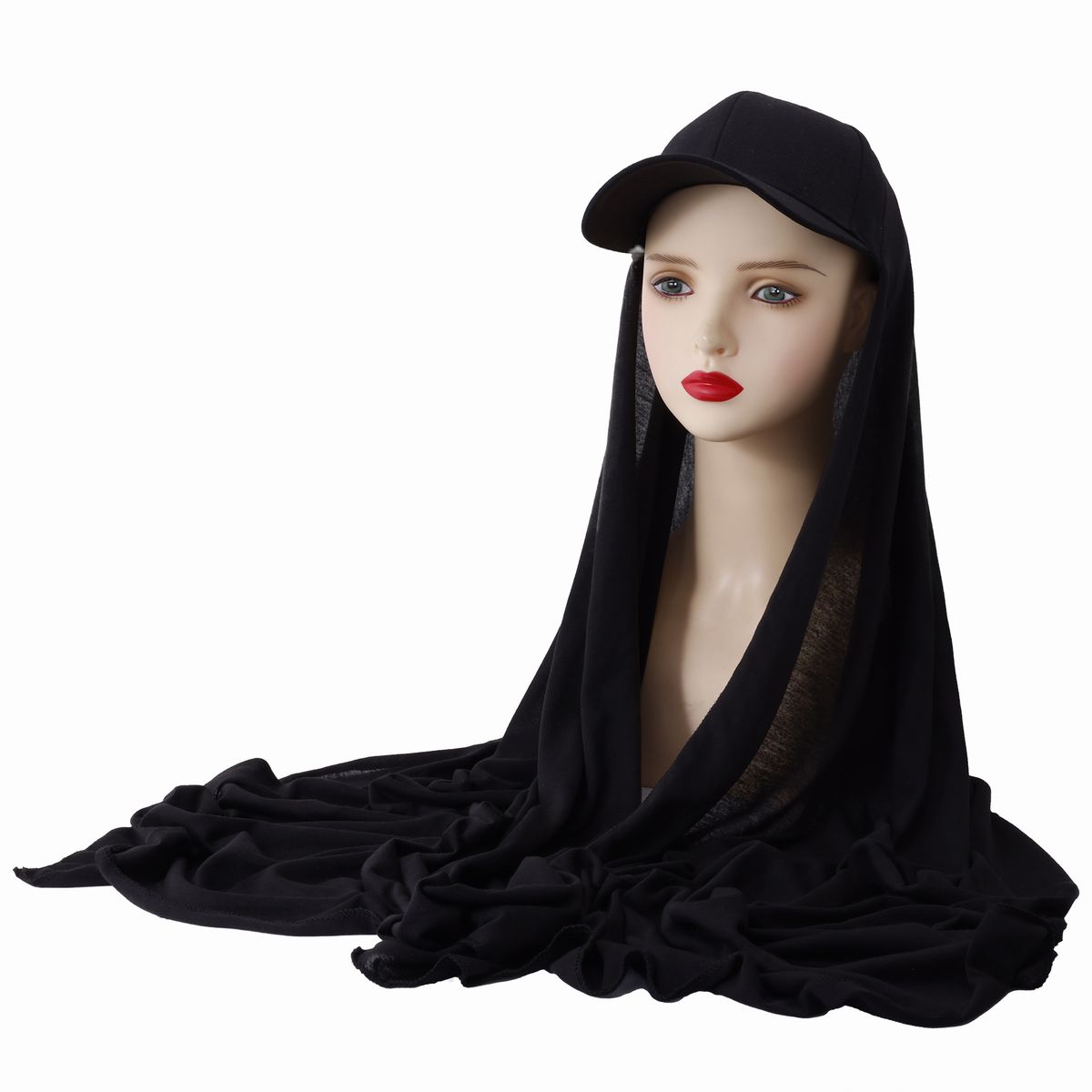 Women's Jersey Baseball Cap With Long Peaked Shawl – Middle Eastern Style Sun Protection Turban_viptrois.com