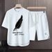 Men's Clothing 2024 Waffle Casual Summer Suit Men's Loose Teen Short sleeved T shirt Shorts Handsome Two piece Suit_viptrois.com