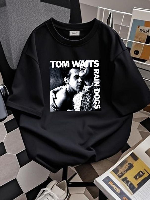 Tom Waits Rain Dogs Album 9 White T Shirt Vintage GifT For S 3XL Graphic Breathable Casual Slightly Designer Clothes Fashion Top For Everyday Wear_viptrois.com