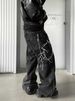 2025 American Style Niche Design Embroidered Lightning Loose Jeans Men And Women Casual Street Straight Mopping Trousers_viptrois.com