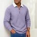 Men's Waffle Knit Long Sleeve T-Shirt - Comfortable Crew Neck Pullover Sweatshirt For Casual Wear (Available In Plus Sizes)_viptrois.com
