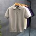 Casual Knitted T-Shirt Short Sleeved Simple Solid Color Comfortable Breathable Top Hong Kong Style Fashion Trendy_viptrois.com