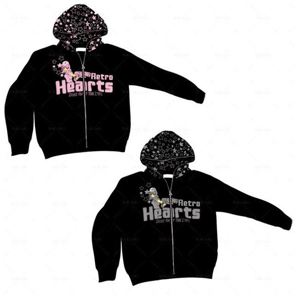 New Y2k Gothic Style Printed Hoodie Long Zipper Sweatshirt Street Harajuku Cardigan Jacket_viptrois.com