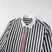 Men’s Contrast Stripe Long-Sleeve Shirt – Slim Fit, Breathable Cotton-Blend, Trendy Casual & Business Wear (Black/Blue Stripe)_viptrois.com