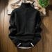 Men's Slim-Fit High Neck Sweater – Lightweight Acrylic Blend Pullover For Autumn & Winter_viptrois.com