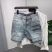 Men's Clothing Men's Denim Shorts Summer Short Sleeves Thin Loose Trendy Brand Five Point Pants Trendy Hole Stretch 5_viptrois.com