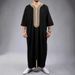 Men's Clothing New Men's Muslim Robe Arab Robe Mid Length Sleeve Embroidery_viptrois.com