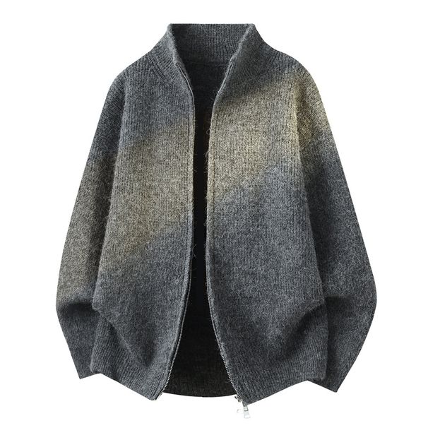 Men's Lightweight Zip-Up Knit Cardigan – Minimalist Oversized Sweater With Breathable Polyester Blend (M-4XL) | Casual Loungewear & Street Style_viptrois.com