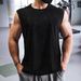 Men's Slim Fit Workout Tank Top - Breathable Polyester Gym Vest With Vertical Stripes For Summer Sports & Casual Wear_viptrois.com
