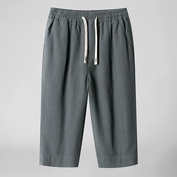 Men's Clothing Cotton And Linen Summer Loose Thin Straight Shorts Large Size Linen Pants_viptrois.com