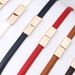 New women's dark leather adjustable belt versatile dress sweater decorative small belt women's belt _viptrois.com