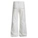 Square Scarf Tie Denim Men's Flared Trendy Brand High Street Vibe Style Loose Casual Wide-Leg Pants_viptrois.com