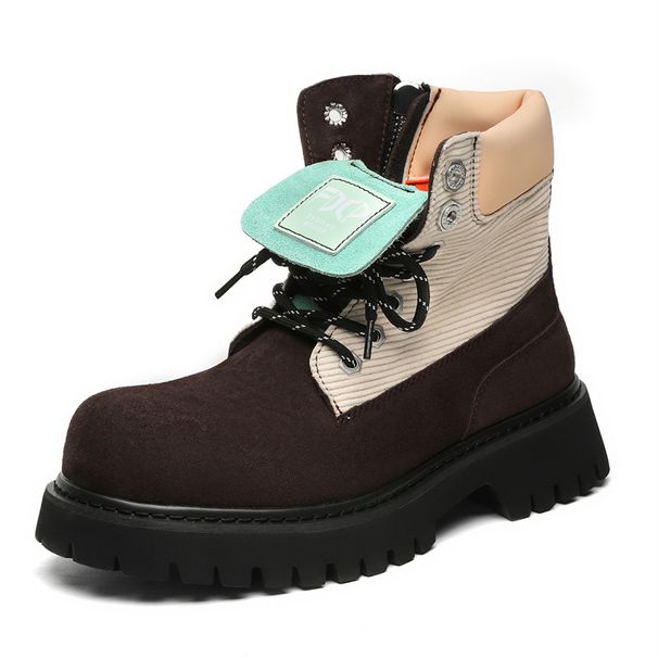 Niche Design Retro Heightening Tooling Boots Platform Outdoor Martin Boots Flat Large Size Men's Shoes_viptrois.com