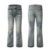 Men's Clothing High Street Distressed Loose Casual Distressed Bleached Ripped Cat Whisker Casual Pants Jeans Bell Bottoms_viptrois.com