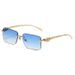 CHEETAH GLAM - Frameless Square Sunglasses (UV400 Protection, Fashion Metal Accents, Hot Seller)_viptrois.com