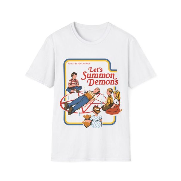 funny T-Shirt Mens Womens Tees Top, Let's Summon Demons, Humorous Tee, Dark Humor Shirt, Funny Gift, Horror Fan, Unique T-Shirt Mens Womens Tees Top, Graphic Tee, Novelty Shirt Classic T-Shirt Mens Womens Tees Top_viptrois.com