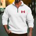 Men's Fleece Zip-up Hoodie With 3d Print, Relaxed Fit, Henry Collar, For Spring & Fall (Black/White/Red/Light Gray/Apricot/Wine Red/Camel/Dark Gray)_viptrois.com