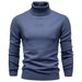 Men's High-Neck Knit Sweater - Stretch Viscose Slim Fit Pullover For Urban Autumn Wardrobe_viptrois.com