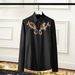 Men's Clothing Royal Pattern Shirt With Rhinestones Celebrity Style Fashion Casual Clothing Premium Embroidered Shirt Long Sleeve For Formal & Casual_viptrois.com