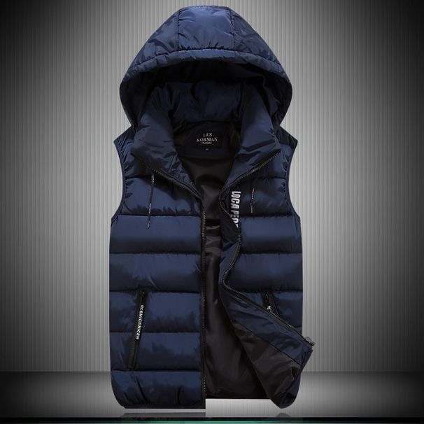 Loom Foreign Trade Hot-Selling Autumn Winter Men, Thickened Versatile Down Cotton Vest, Hooded Couple For Young And_viptrois.com