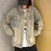 Fashionable Spring New American Perforated Denim Men's Fashion Brand Loose And Niche Workwear Cool Jacket_viptrois.com