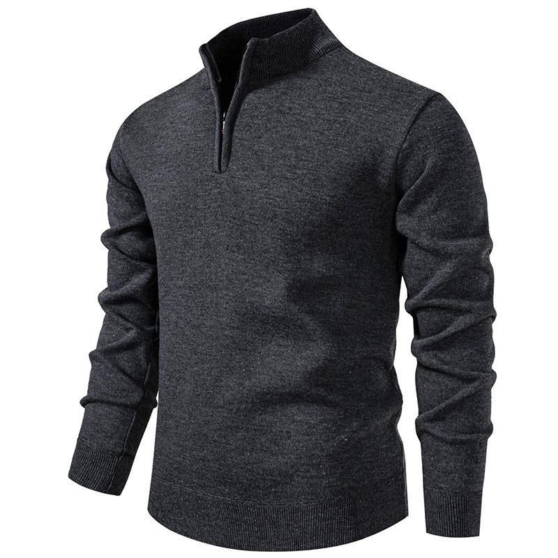 "Men's Half-Zip Fleece Lined Sweater – Trendy Autumn & Winter Pullover, Lightweight & Warm (M-4XL)"_viptrois.com