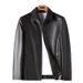 Suitable For All Seasons Jacket 2025 Autumn New Fashion Business Turn-down Collar Fleece-lined Casual Men's Leather Coat_viptrois.com