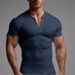 Men's Performance Compression T-Shirt – Muscle Fit Gym Shirt With Moisture-Wicking Fabric & Breathable Mesh For Workout & Athletic Wear_viptrois.com