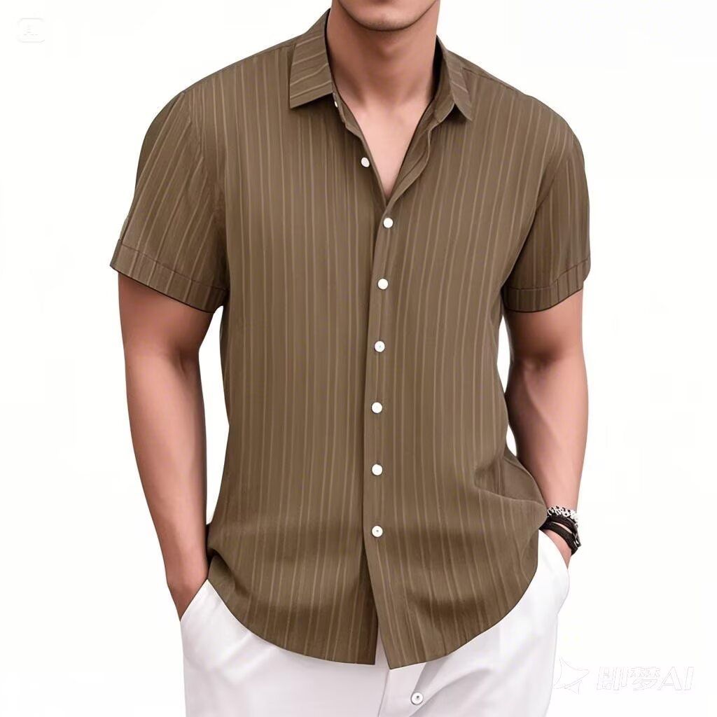 Retro Men's Summer Shirt Loose Fit Student Style Niche Design Fun New Outerwear Top Hong Kong Inspired_viptrois.com