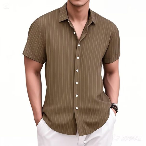 Retro Men's Summer Shirt Loose Fit Student Style Niche Design Fun New Outerwear Top Hong Kong Inspired_viptrois.com