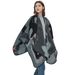 Unisex Large leopard print split cape with double jacquard collar_viptrois.com
