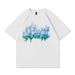 American Style Trendy Brand Flame Letter Print Short T-Shirt Men Ins Street Trend Hip Hop Couple Loose Half Sleeve Top_viptrois.com